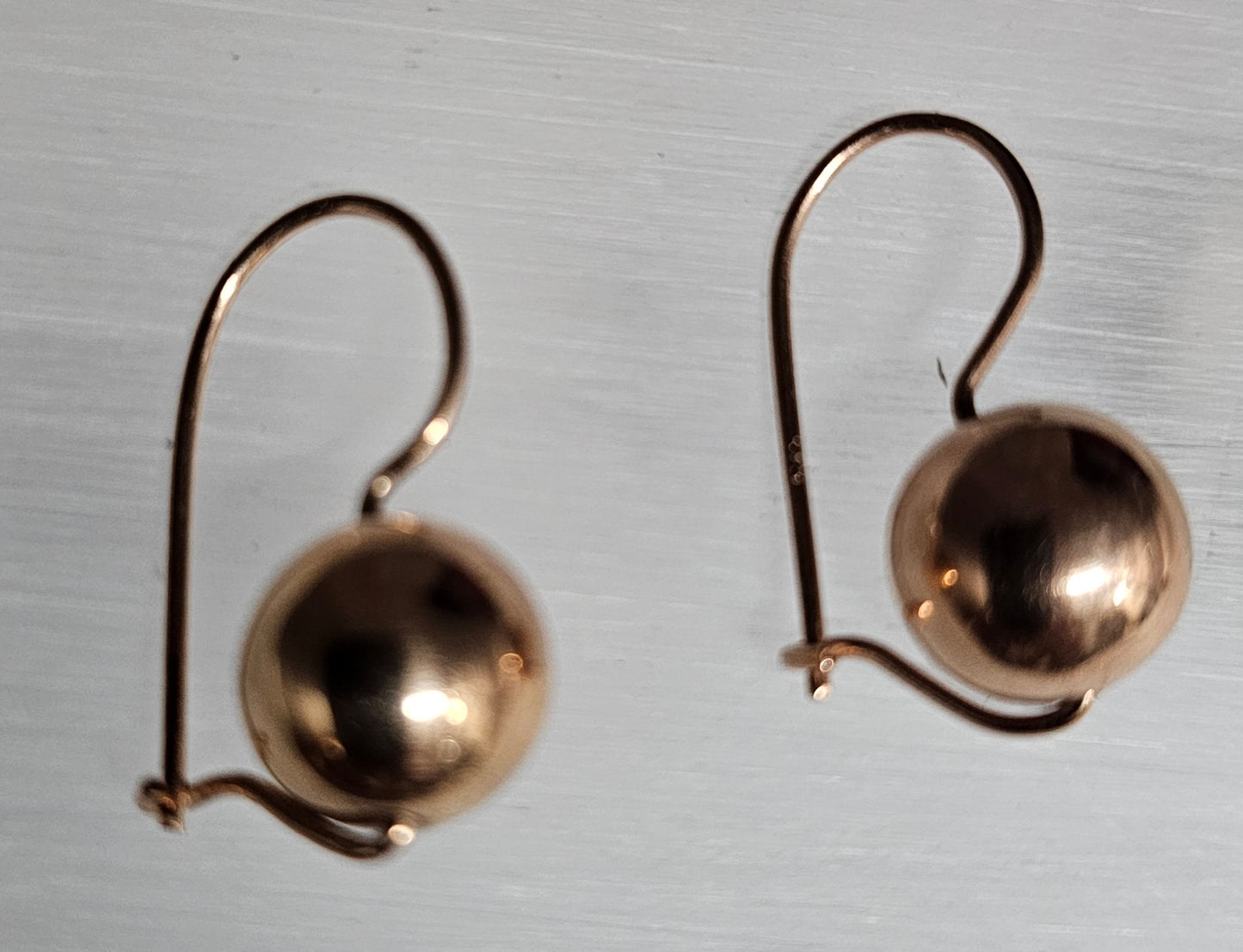 9ct rose gold drop shepherd hook style earring