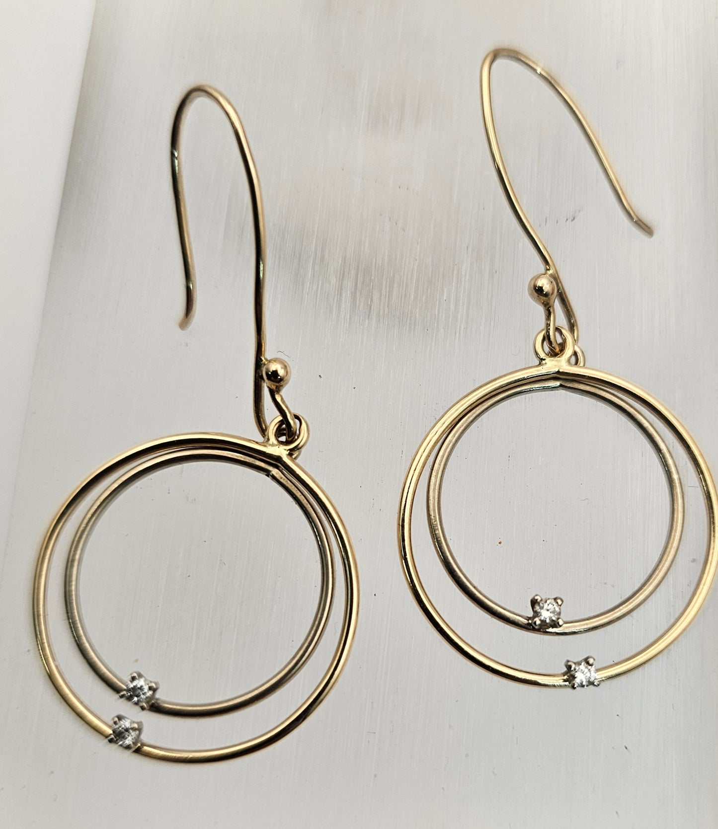 18ct double hoop earrings