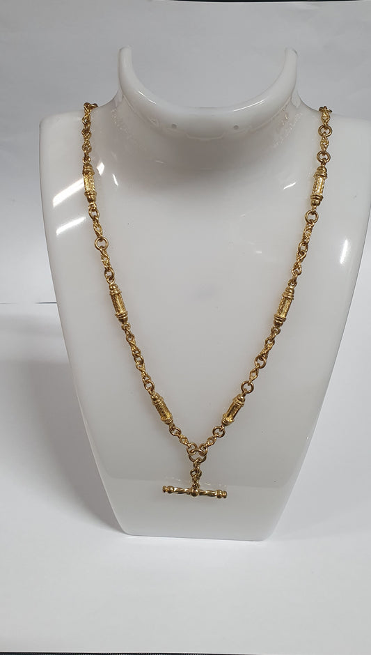 9ct T bar gold chain