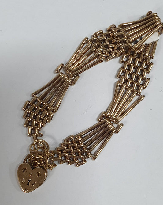 9ct gold gate bracelet