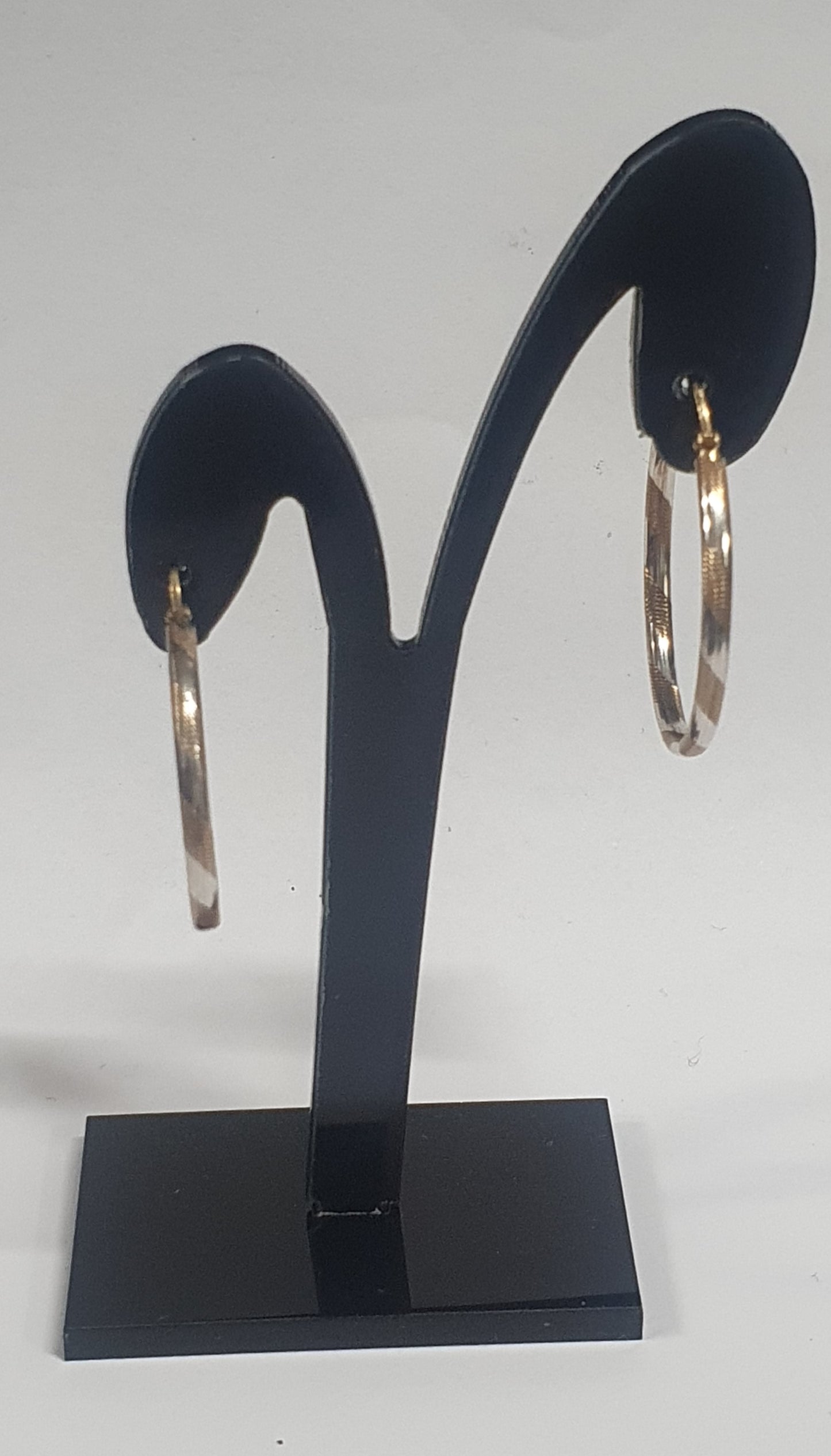 9ct yellow and white gold hoop earring