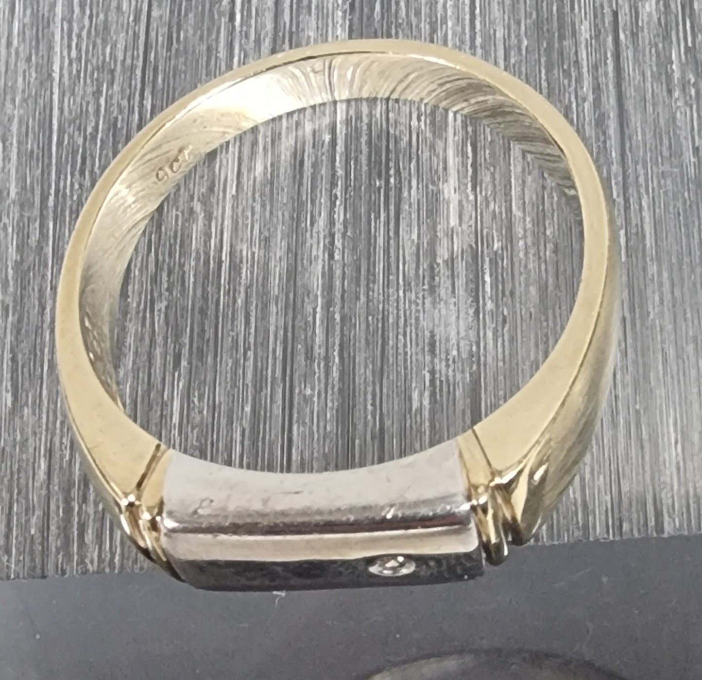 9ct mens  yellow and white gold ring